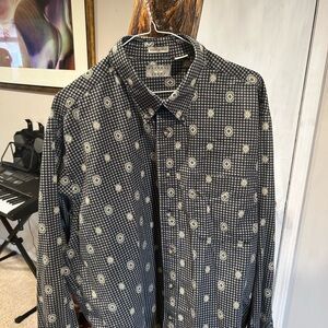 Men's Black and White Dress Shirt